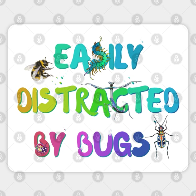 Easily Distracted by Bugs (Rainbow) Sticker by techno-mantis